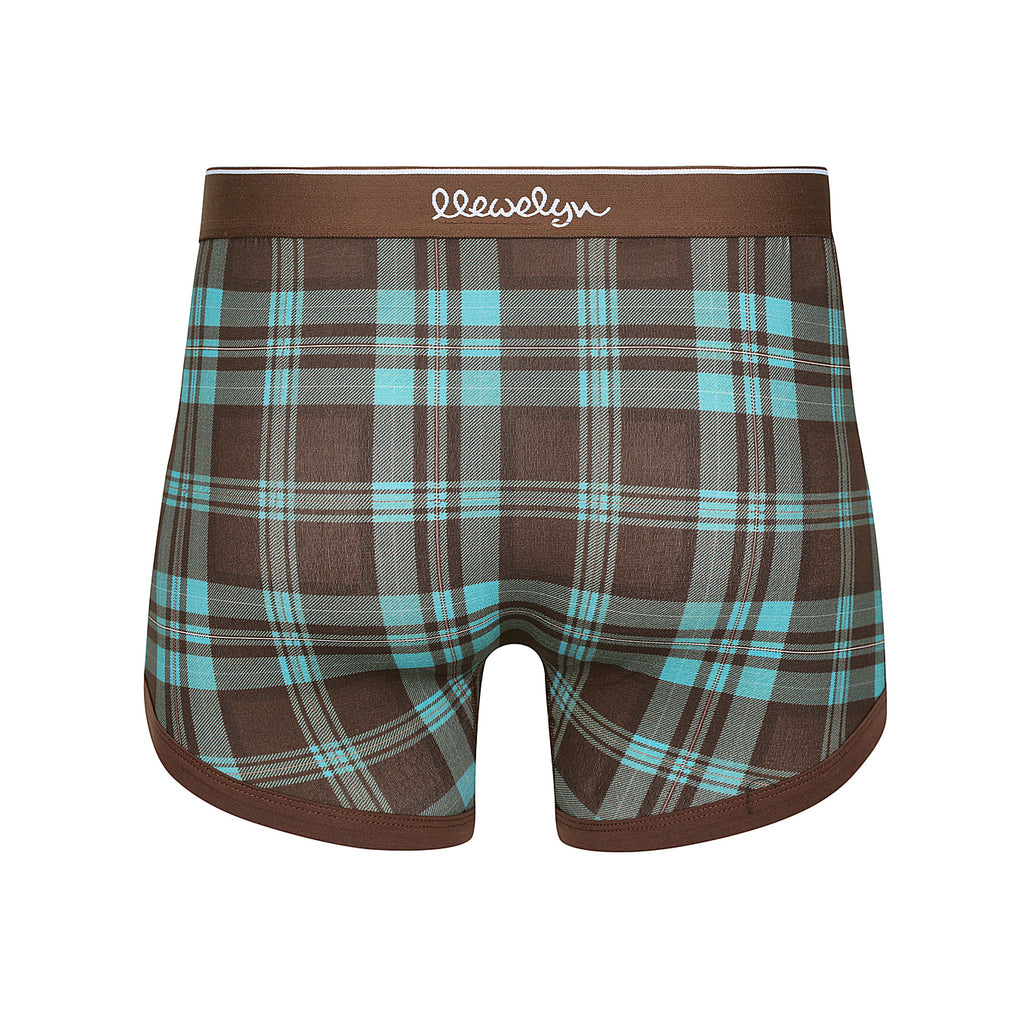 Boxer Brief Chocolate Blue Tartan