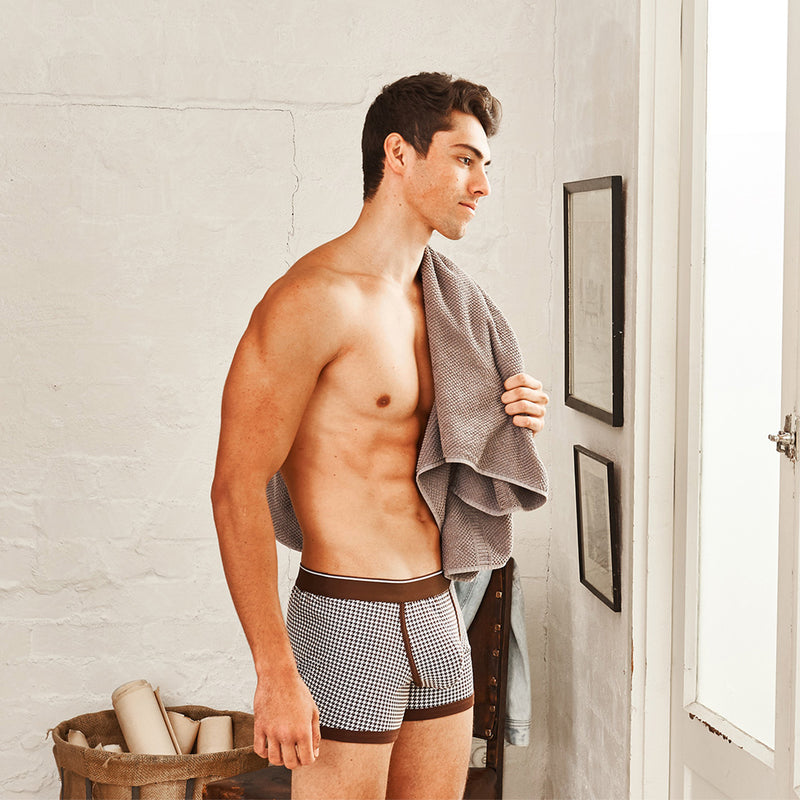 Boxer Brief Chocolate Houndstooth